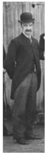 Councillor George Winder, on a visit to the tram barns in 1900 [Wellington City Archives 00138:0:8703]