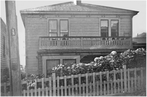 A photo of 21 Paterson St from the 1950s, supplied by former resident John Westbrooke.  The house has since been removed by NZTA.